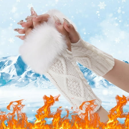 

WUDATI Cable Knit Autumn and Winter Warmth Women And Men Winter Winter Gloves For Women Warm Glove Windproof Elastic Texting Black Gloves Thermal Gloves Christmas Gift