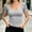 Gray, variant on Ussuma Womens Summer Tops Short Sleeve Shirts Square Neck Fashion Blouses Solid Color Stylish Elastic Waist Comfortable Women's Top Elegant and Intellectual Simple and Comfortable S Red