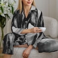 thumbnail image 4 of Goofa Running Horse Printed Women’s 2 Piece Pajama Set Super,Pajamas Women's Long Sleeve Sleepwear Soft Button Down Loungewear Pjs Lounge Set Nightwear-Small, 4 of 9