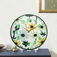 thumbnail image 4 of Yayeee Wall Clock Battery Operated 9.5" Silent Quartz Non-Ticking for Living Room Decor, White Flower, 4 of 8