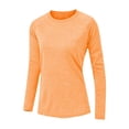thumbnail image 6 of Women's Autumn Fitness Top with Thumbholes, Slim Fit Yoga Long Sleeve Shirt, Running Training Workout Top for Gym Exercise Athletic Wear Orange XL, 6 of 7