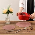 thumbnail image 6 of SKYSONIC Light Pink Glittering Trivet Round Hot Pads, Set of 2 Pot Holder Heat Resistant Trivets Cotton Thread Weave Mats for Kitchen Counter Hot Dishes Pot Teapot Table Decor, 6 of 7