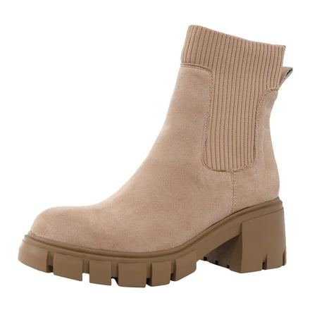 

TAIAOJING Boots For Women Round Toe High Heel Pumps Heel Slip On Fashion Party Winter Warm Shoes