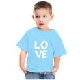 thumbnail image 2 of Ecqkame Boy Girl Love Heart Print T-Shirt Valentine'S Day Casual Top for Kid Short Sleeve Crew Neck Clothes A-Blue 7-8 Years, 2 of 6