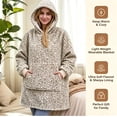 thumbnail image 5 of Wearable Blanket Hoodies for Women Men with Pocket, Adult Fuzzy Blanket Hoodies, Soft and Warm Sherpa Oversized Sweatshirt Blanket, Cute Birthday Gifts White Leopard, 5 of 9