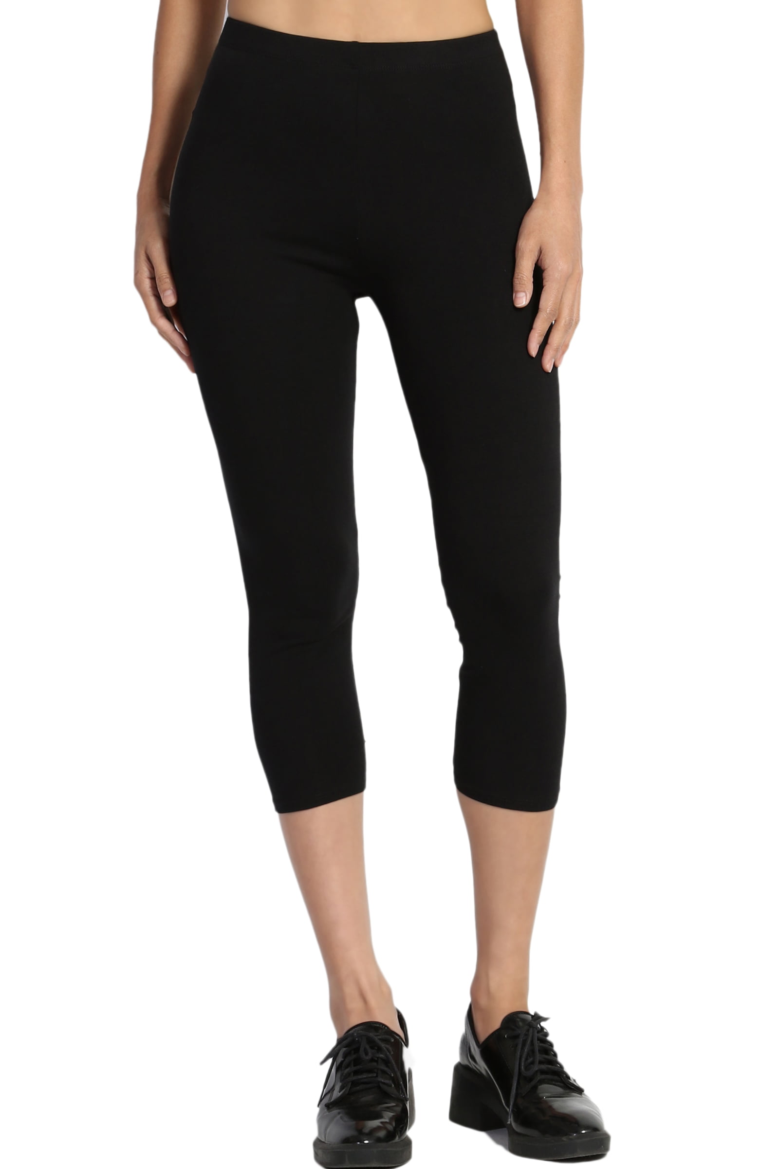 Spalding Women's High Waisted Crop Legging, Deep Black, Small at   Women's Clothing store
