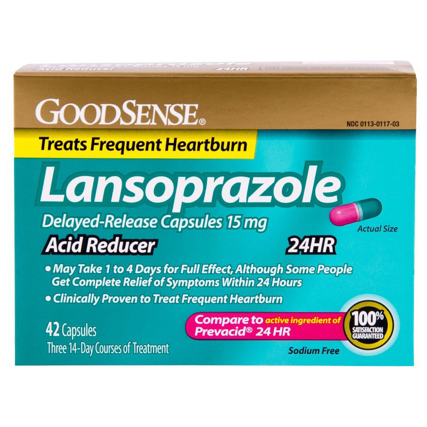 GoodSense Lansoprazole 15 mg Delayed Release Capsules, 42 Ct