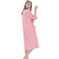 thumbnail image 2 of Short Sleeve Robes for Women Men Summer and Spring Sleepwear Zip Front Nightgowns Loose Housecoat Loungewear Dress Duster with Pockets, 2 of 8