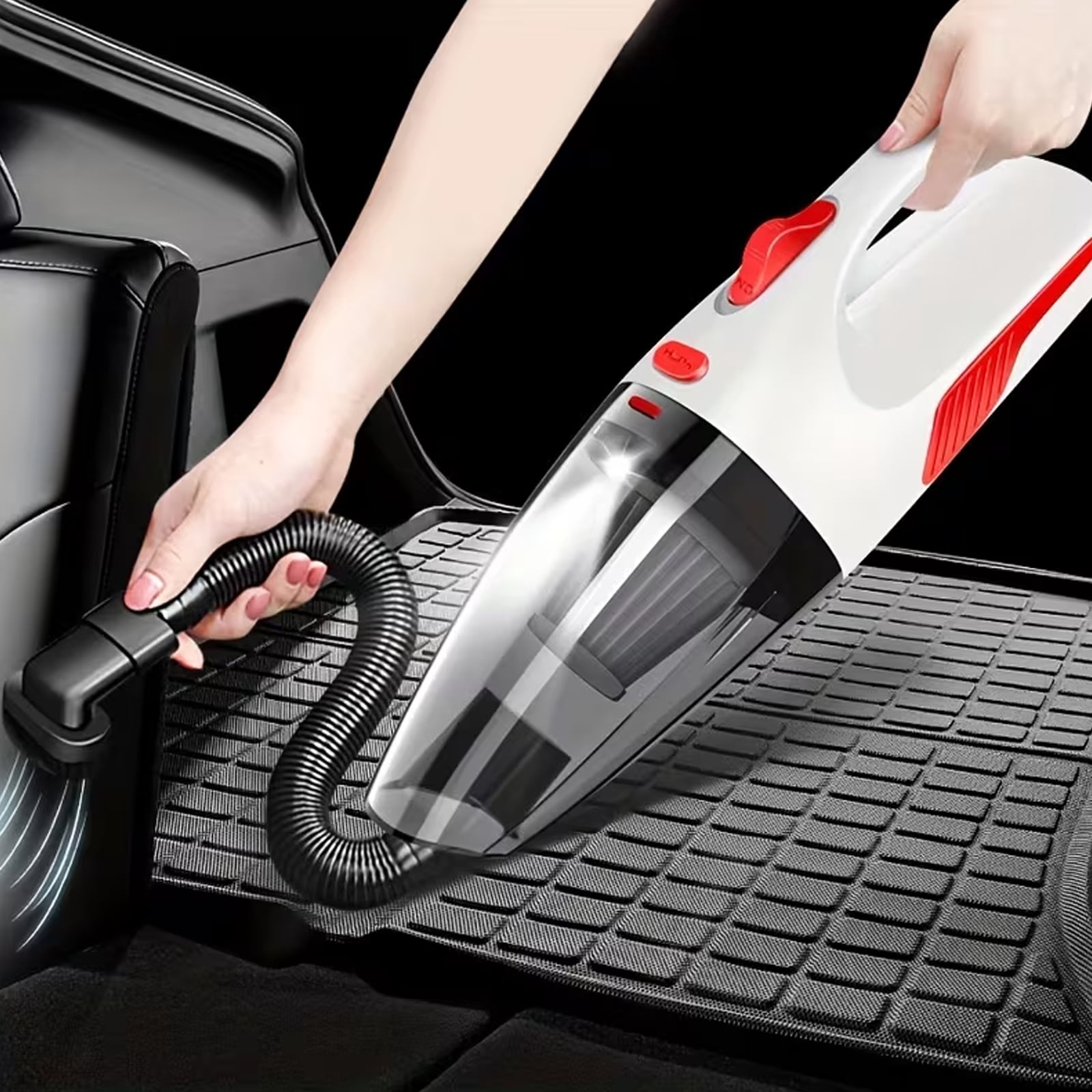 Car Vacuum Cord, Portable Car Vacuum Cleaner with 7000PA Suction,12V High Power Cord Wired Vacuum Cleaner for Car, Lightweight, 0.33L Capacity,Black for Car, Home, Office, Pet