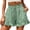 Green, variant on Shorts for Women Spring Summer Beach Vacation Clothes Boho Floral Belted Casual Ruffle Short Pants Pocket Outfits