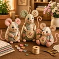 thumbnail image 2 of Patchwork Mouse DIY Kit, Floral Fabric Mouse Ornament Sewing Kit, All Materials Included, Beginner Friendly, Creative DIY Project for Craft Lovers A, 2 of 7