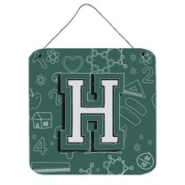 Carolines Treasures CJ2010-HDS66 Letter H Back to School Initial Wall or Door Hanging Prints 6HX6W multicolor