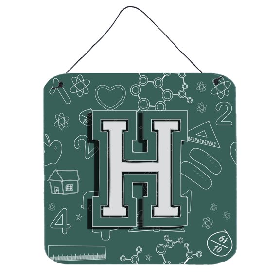Carolines Treasures CJ2010-HDS66 Letter H Back to School Initial Wall or Door Hanging Prints 6HX6W multicolor