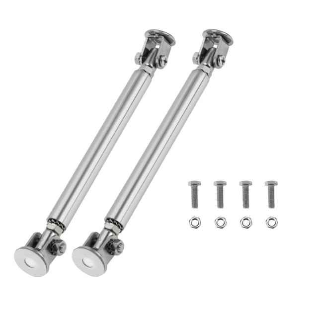Unique Bargains 2pcs 10cm Adjustable Front Bumper Lip Splitter Strut Silver Tone