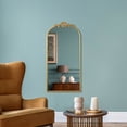 thumbnail image 3 of Head West Arch Antique Gold Ornate Metal Framed Accent Wall Mirror - 21" x 42", 3 of 9