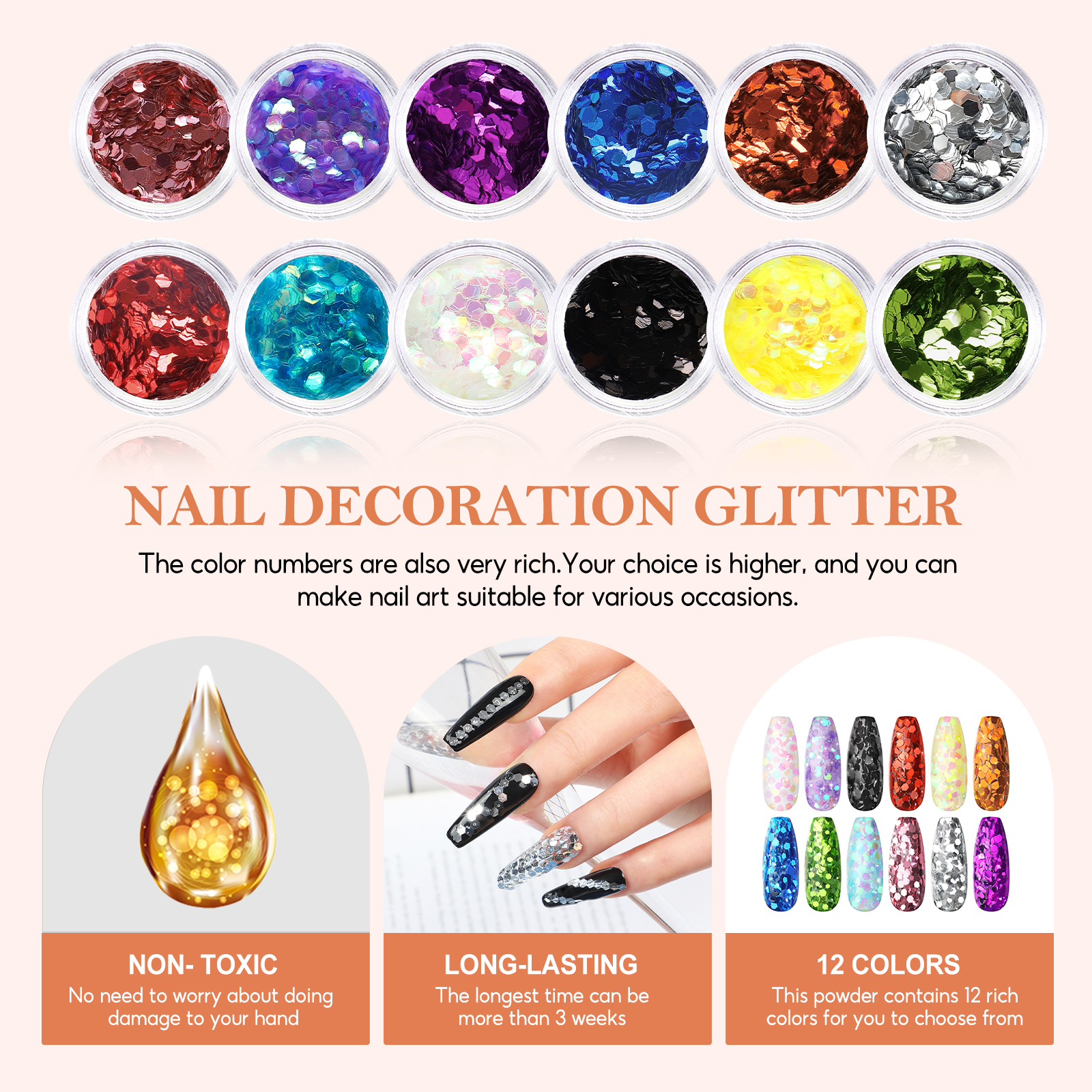 COSCELIA Gel Nail Polish Kit with U V Light 20pc Gel Polish 3pc Poly Nail Gel Glitter Decoration Powders Nail Stickers Gift for Women