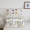 thumbnail image 5 of Homewish Fungus Botanical Mushroom Queen Comforter Set,Wild Plants Floral Comforter Sets Queen,White,Light Gray Reversible,3pcs,1 Comforter and 2 Pillowcases, 5 of 7
