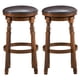 thumbnail image 4 of Costway Taburetes giratorios de bar 74 cm, taburetes de cocina con asiento giratorio a 360°, símil-cuero PU, fáciles de montar, madera de goma natural y resistente, diseño retro, reposapiés cómodo, 4 of 4