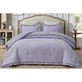 thumbnail image 2 of Chezmoi Collection Nora 3-Piece Lavender Ruffled Edge Trim Microfiber Comforter Set, King Size, 2 of 8