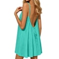 thumbnail image 5 of Backless Cami Dress for Women Linen Open Back House Lounge Loose Dresses Spaghetti Strap Summer Beach Flowy Sundress, 5 of 7