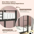 thumbnail image 6 of Gymax Twin Over Twin Low Metal Bunk Bed with Ladder Guardrails for Teens Adults Black, 6 of 10