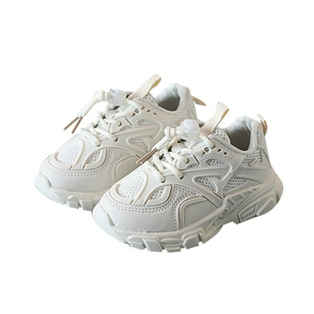 eileial Baby Sneakers Strap Athletic Tennis Shoes for Running Walking White 12 Little Child