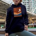 thumbnail image 2 of Aesthetic Minimalism Boho Moon Art or Design Merch Gift, Navy Blue Hooded Sweatshirt or Hoodie, 2XL, 2 of 5