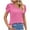Hot Pink, variant on Funicet V-Neck T-shirts for Women Twisted Sleeve Tunic Tops Summer Casual Womens Shirts Army Green L