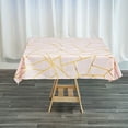 thumbnail image 3 of BalsaCircle 54" x 54" Blush Gold Metallic Geometric Design Square Polyester Table Overlay Tablecloths, 3 of 8