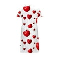 thumbnail image 4 of siminseming Nuisettes et Chemises de Nuit de Noël pour Femmes Grande Taille Robe de Nuit Décontractée pour Femmes Grande Taille Imprimé Cœur Manches Courtes Col Rond Extensibilité Moyenne Nuisette Ample Robe de Nuit de la Saint-Valentin, 4 of 4