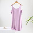 thumbnail image 2 of ibuvkizy Nightgowns for Women Pajama Dress with Built in Bras Pads Nightshirt Dress Women's Fashion Solid Color Round Neck Sleepwear Sleeveless Nightdress Purple XL, 2 of 7