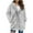 Grey, variant on Womens Jackets Fall Color Block Long Sleeve Hooded Cardigan Fashion Loose Fit Front Open Fuzzy Outwears Jacket