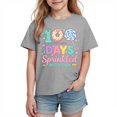 thumbnail image 2 of Cethrio Girls T Shirts, Cotton Short Sleeve Crew Neck Graphic Tees Summer Tops Gray Size 6, 2 of 4