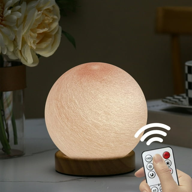 Luz LED tridimensional regulable con forma de planeta, bola de cristal, luz nocturna, luz de noche para dormitorio, lámpara de noche, regalo de cumpleaños, decoración del hogar, 14 cm