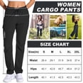 thumbnail image 2 of liyiyiyia Womens Quick Dry Hiking Pants Elastic Waist Black Cargo Pants Lightweight Water Resistant Travel Work Trousers, 2 of 10