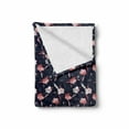 thumbnail image 2 of Floral Soft Flannel Fleece Throw Blanket, Abstract Style Modernistic Pattern with Delicate and Flowers, Cozy Plush for Indoor and Outdoor Use, 70" x 90", Indigo Pale Ruby, by Ambesonne, 2 of 6