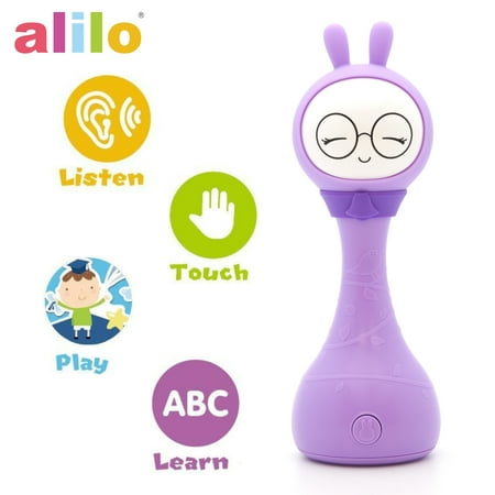 Learning Music Notes Alilo R1+ Shake and Tell Advanced Educational Baby Rattle Smart Bunny w/ 7 Features Learning Number, Alphabet, Music Note, Sleeping Nursery Rhyme, Repeat, Interactive Game & Illuminating Ears - Purple ()