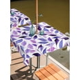 thumbnail image 2 of Outdoor Tablecloths with Umbrella Hole & Zipper, Spring Purple Leaves 54x54 Inch Square Tablecloths, Country Leaf Plants Pastoral Waterproof Table Cloth, Patio/Pool/Picnic Table Covers, 2 of 8