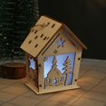 thumbnail image 1 of Christmas Luminous Cabin Window Display Christmas Tree Door Wooden Decoration, 1 of 2