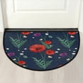 thumbnail image 7 of Poppy Floral Half Round Door Mat, Red Flower Non-Slip Half Circle Area Rug Doormat Absorbent Washable for Indoor Outdoor Kitchen Bedroom Home Decor 24"x36", 7 of 7