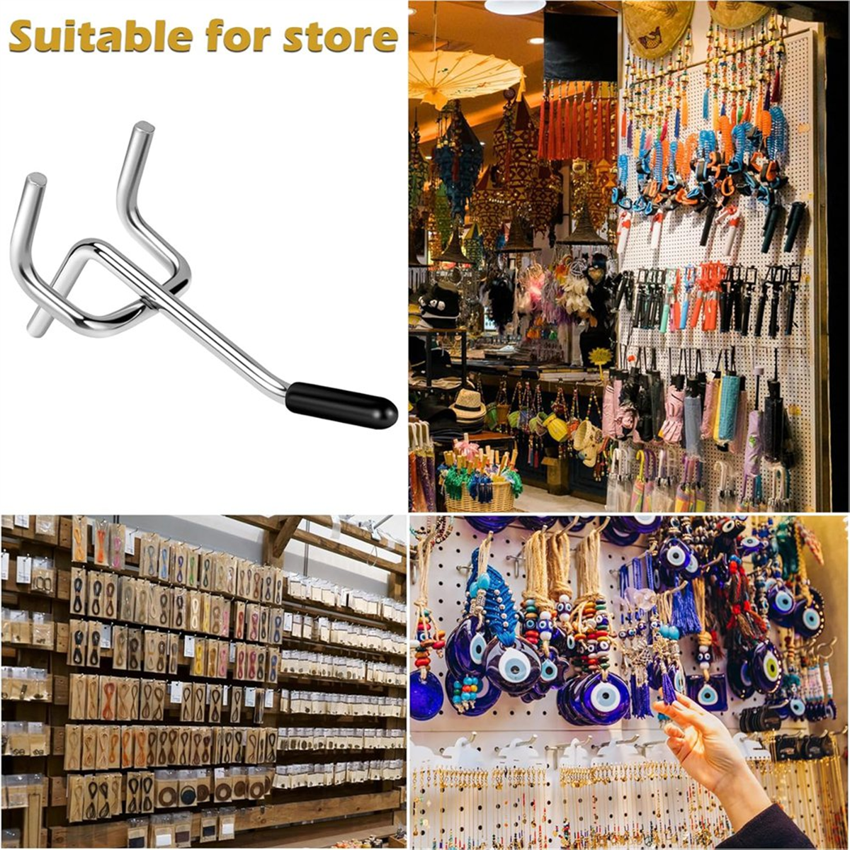 Hooks 55 Pack 2 Inches, Peg Board Hooks for Hanging, Fit 1/4inch Peg Board Organizer Accessories for Garage