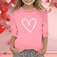 thumbnail image 2 of Byoo Heart Graphic T-Shirt for Big Girl Valentine Soft 3/4 Sleeve Crew Neck Comfort Top Relaxed Fit Soft Kids T Shirt, 2 of 4