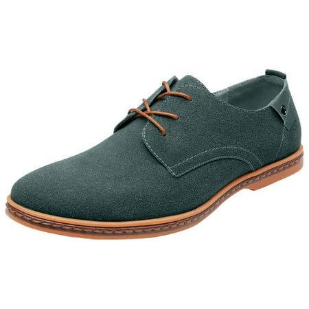 

YLSDY Men s Suede Loafers Lace-Up Shoes Breathable Business Office Dress Shoes Wedding Party Flats Loafers Green 11