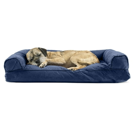 UPC: 0842229105254 | FurHaven Pet Products | Quilted Pillow Sofa Pet Bed for Dogs & Cats – Navy  Medium