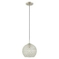 thumbnail image 1 of Livex Lighting 40440-91 Cassandra - One Light Mini Pendant, Brushed Nickel Finish with Clear Crystal, 1 of 4