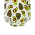 thumbnail image 7 of Douhoow Baby Girls Avocado Print Fly Sleeve Square Collar Romper Headband Newborn Summer Outfit, 7 of 7
