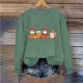 thumbnail image 4 of SYMOID Womens Green 100% Cotton Loose Crew Neck Sweatshirt - Cute Autumn Gnome Pumpkin Graphic Fall Festive Top for Hall-oween Thanksgiving Daily Casual Wear,Size XL, 4 of 4