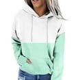 thumbnail image 3 of Fanxing Oversized Sweatshirts for Teen Girl Trendy Colorblock Fleece Hoodies Juniors Drop Shoulder Long Sleeve Pullover Hoody Tops Green,XXXL, 3 of 6