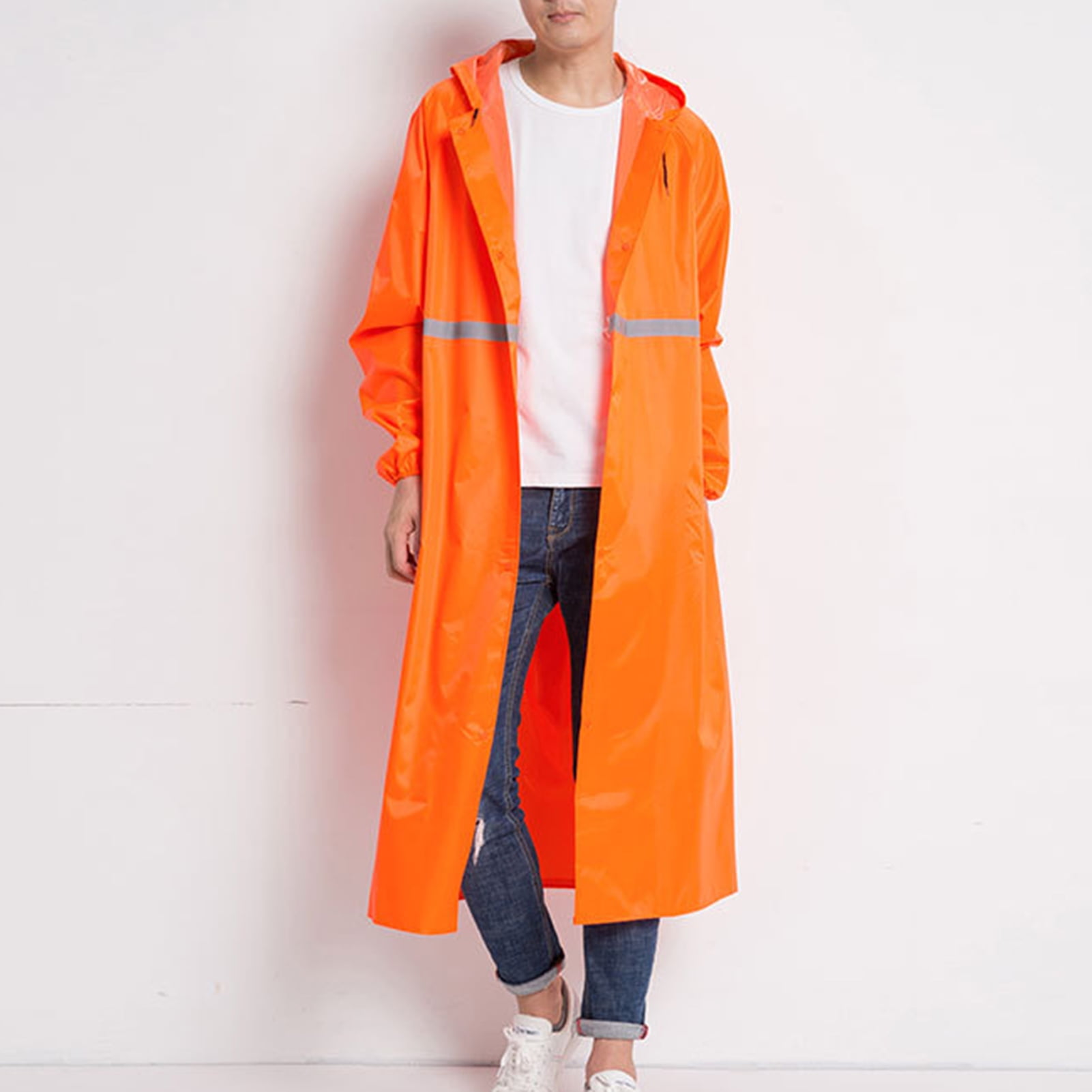 Orange raincoat deals