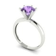 thumbnail image 2 of 1.5 ct Round Cut Simulated Alexandrite Solitaire 14K White Gold Womens Engagement Ring, 2 of 5